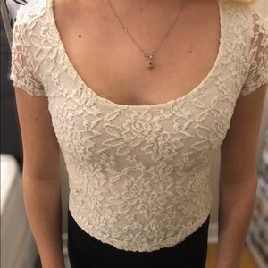 Hollister XS white lace ballerina top